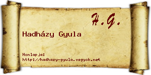 Hadházy Gyula névjegykártya