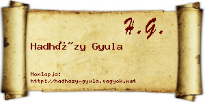 Hadházy Gyula névjegykártya