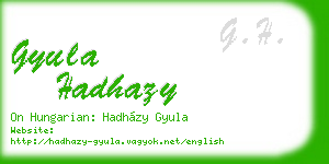 gyula hadhazy business card